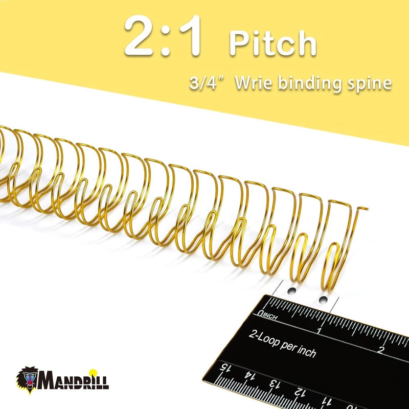 RAYSON WR2119M Wire Binding Spines, 2:1 Double Loop Binding Wires 3/4 Inch, 21-Loop Wire Ring Pack of 50 with Black, Gold, Blue, White, Silver - Image 2